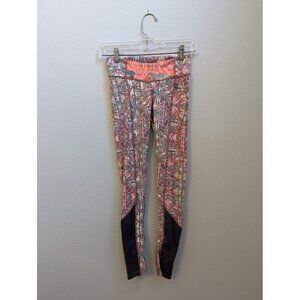 Maaji Womens Legging African Animal Print Abstract Gray/Orange X-Small